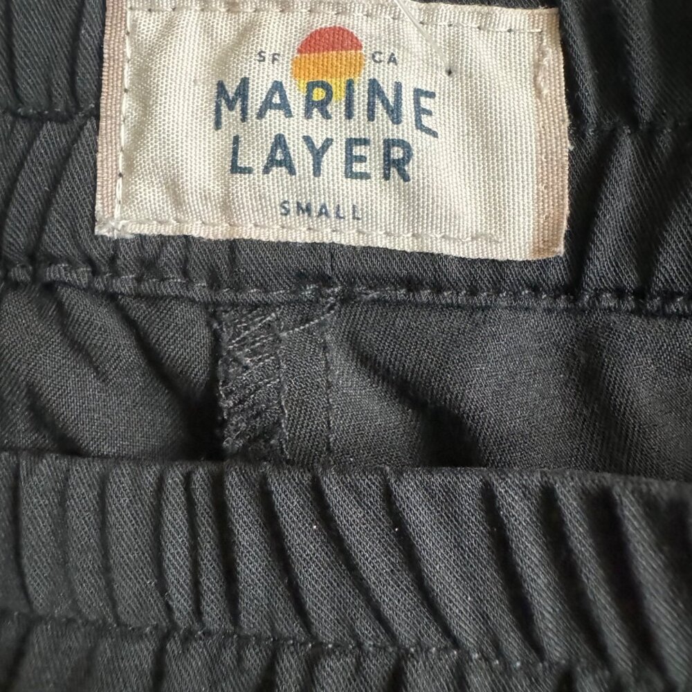 Marine Layer Allison Black Cropped Pants Small elastic waist light weight New - Picture 5 of 14